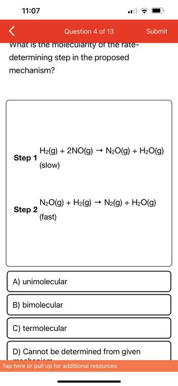 Answered What Is The Molecularity Of The Rate Bartleby