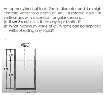 Answered An Open Cylindrical Tank 2 M In Bartleby