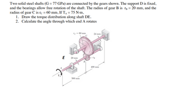 Answered Two Solid Steel Shafts G Gpa Are Bartleby