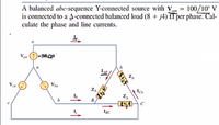 Answered Ven A Balanced Abc Sequence Y Connected Source With Van