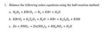 Answered 1 Balance The Following Redox Bartleby