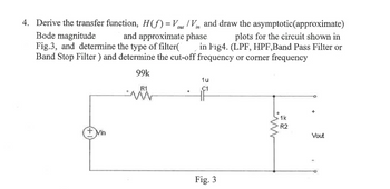 Answered Derive The Transfer Function H F Bartleby