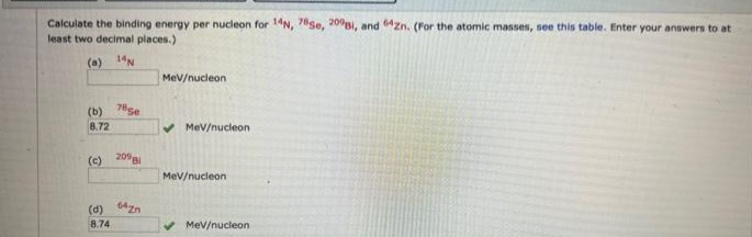 Answered Calculate The Binding Energy Per Bartleby