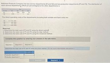 Answered Robinson Products Company Has Two Bartleby