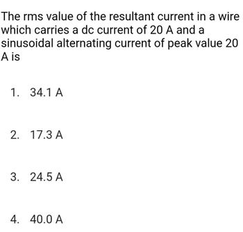 Answered The Rms Value Of The Resultant Current Bartleby