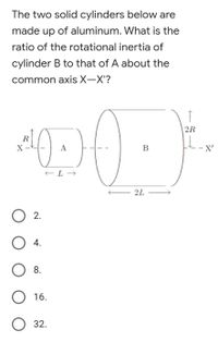 Answered The Two Solid Cylinders Below Are Made Bartleby