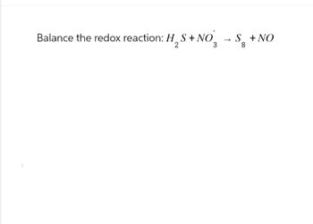 Answered Balance The Redox Reaction H S NO Bartleby