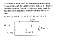 Answered In The Circuit Below Find The Emf Bartleby