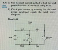 Answered A Use The Mesh Current Method To Find Bartleby