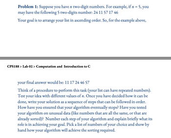 Answered Problem 1 Suppose You Have N Two Digit Bartleby