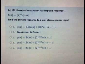 Answered An Lti Discrete Time System Has Impulse Bartleby