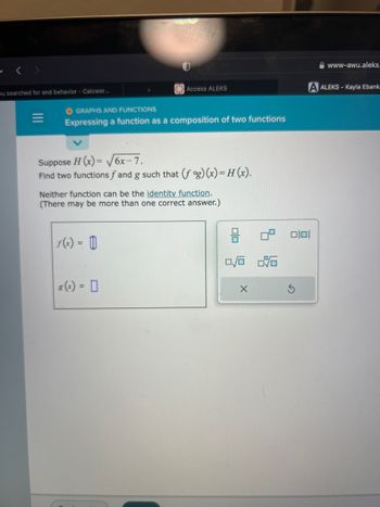 Answered Suppose H X 6x 7 Find Two Functions F And G Such That Fog