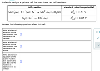 Answered A Chemist Designs A Galvanic Cell That Bartleby