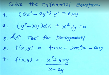 Answered Solve The Differential Equations Bartleby