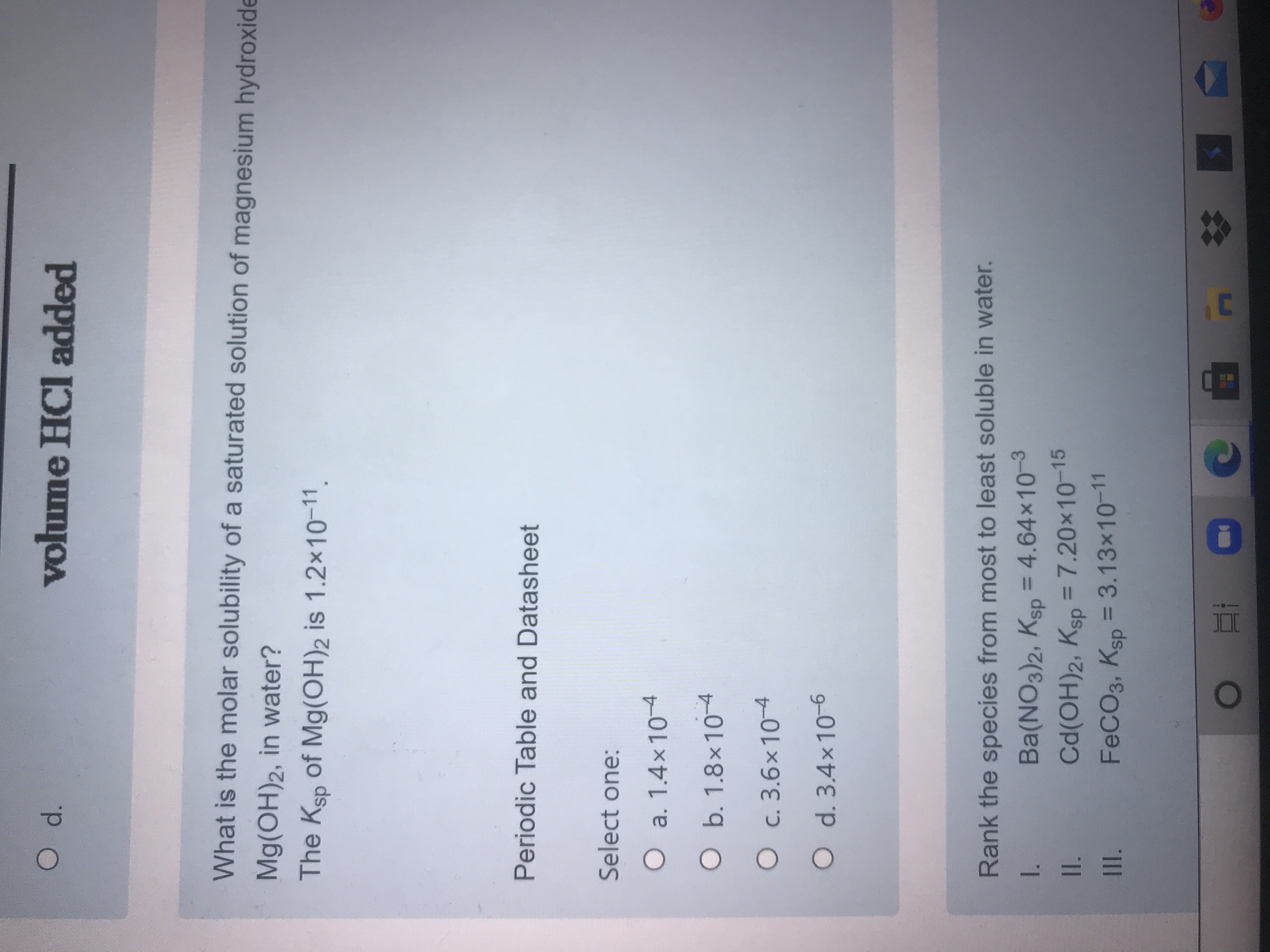 Answered What Is The Molar Solubility Of A Bartleby