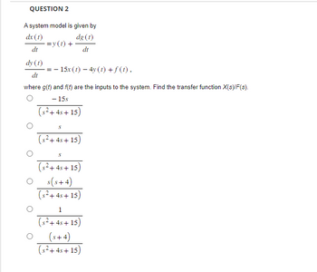 Answered Please Make Sure Its The Transfer Function X S F S