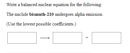 Answered Write A Balanced Nuclear Equation For Bartleby