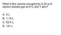 Answered What Is The Volume Occupied By G Bartleby