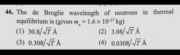 Answered The De Broglie Wavelength Of Bartleby