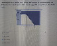 Answered The Bent Plate Is 1 8 M Wide And Is Pinned At A And Rests On