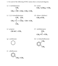 Answered 1 For Each Of The Following IUPAC Bartleby