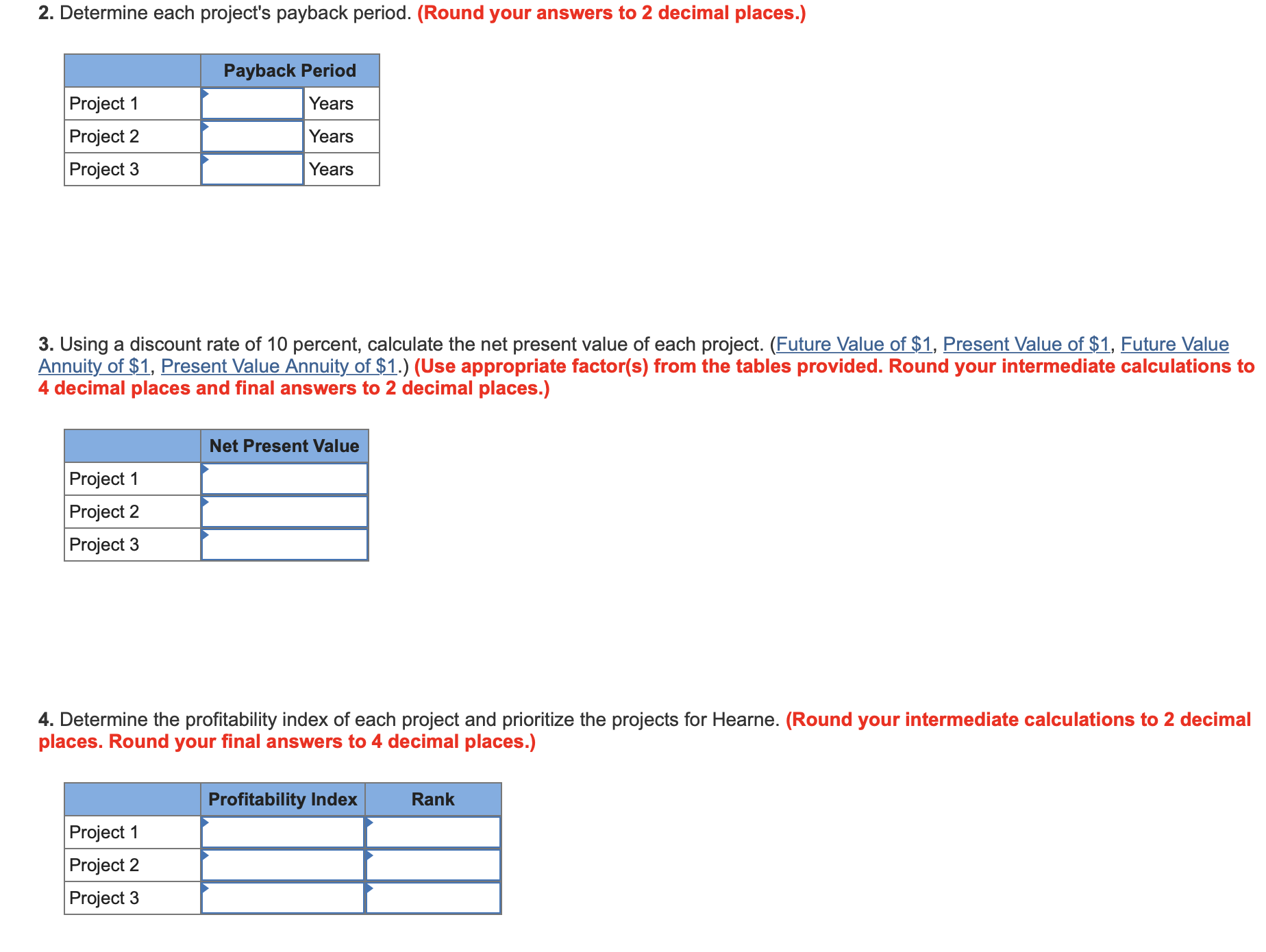 Answered 2 Determine Each Project S Payback Bartleby