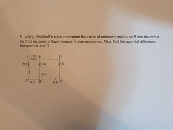 Answered 6 Using Kirchhoff S Rules Determine The Value Of Unknown