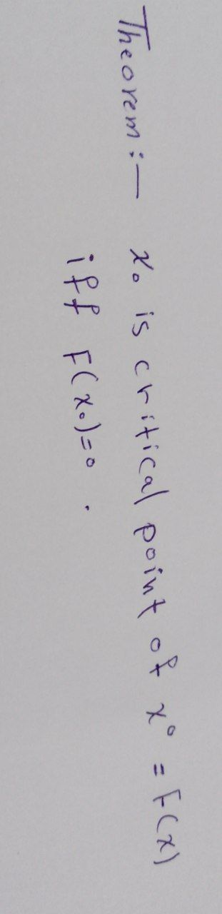 Answered Theorem Xo Is Critical Point Of X F X Iff F X Bartleby