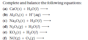 Answered Complete And Balance The Following Bartleby