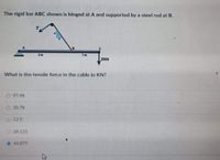 Answered The Rigid Bar ABC Shown Is Hinged At A Bartleby