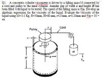 Answered Q1 A Concentric Cylinder Viscometer Is Driven By A Falling