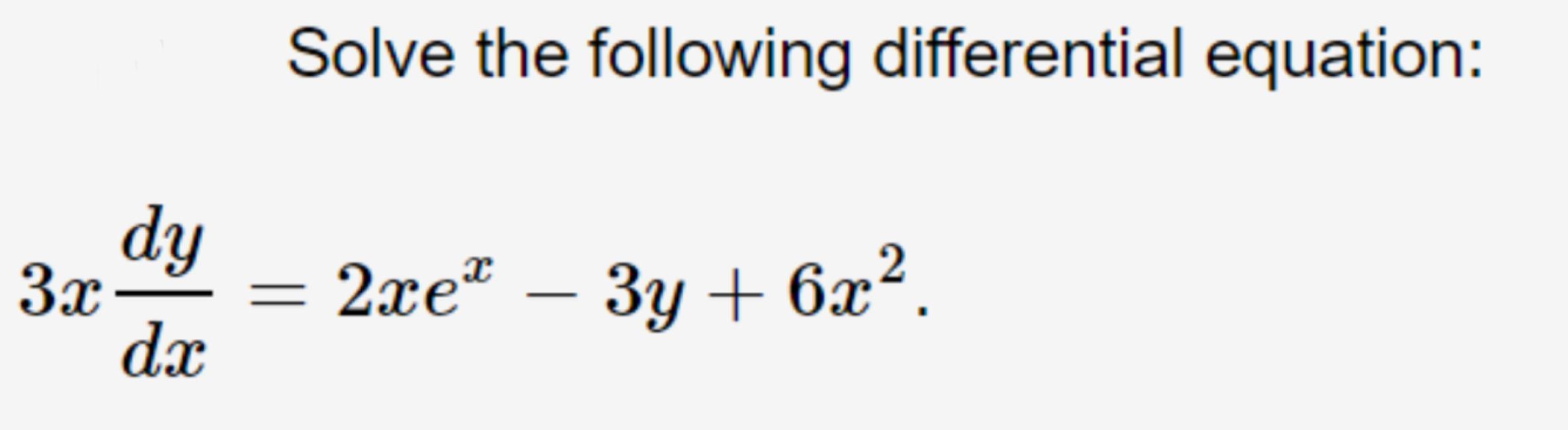 Answered Solve The Following Differential Bartleby