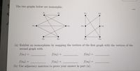 Answered The Two Graphs Below Are Isomorphic A Bartleby