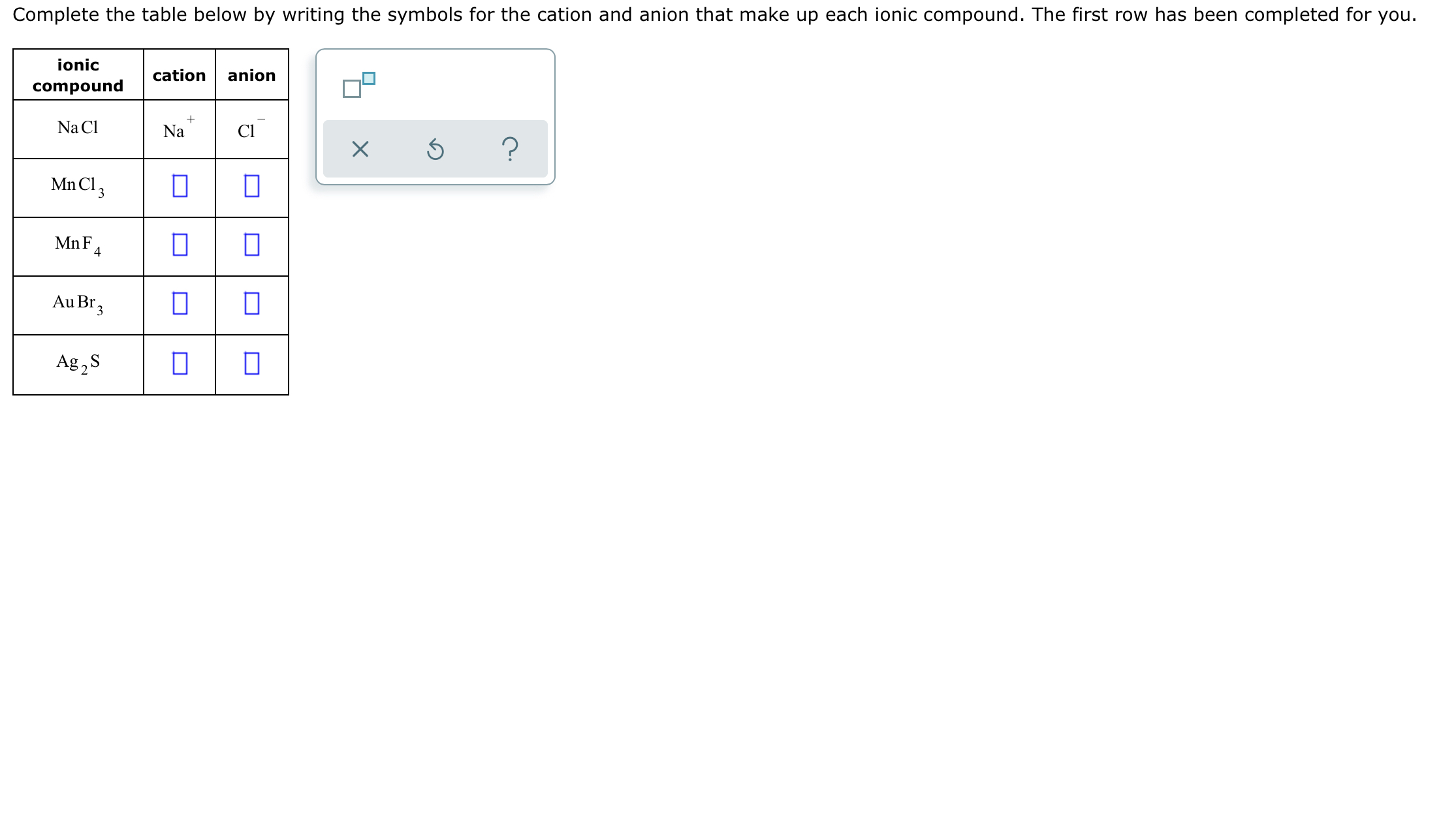 Answered Complete The Table Below By Writing The Bartleby