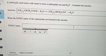 Answered A Carboxylic Acid Reacts With Water To Bartleby