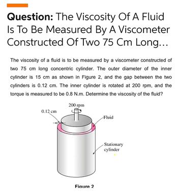 Answered Question The Viscosity Of A Fluid Is Bartleby