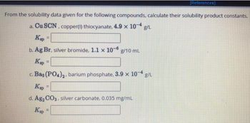 Answered From The Solubility Data Given For The Bartleby