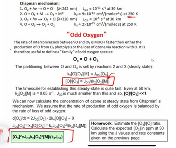 Answered Estimate The O O Ratio In Chapman Mechanism At Km