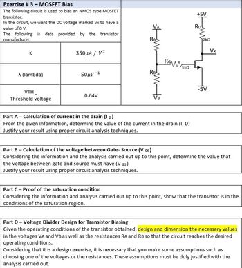 Answered Exercise Mosfet Bias The Bartleby