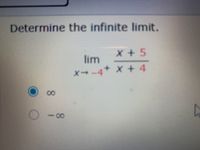 Answered Determine The Infinite Limit X Lim X X X Bartleby