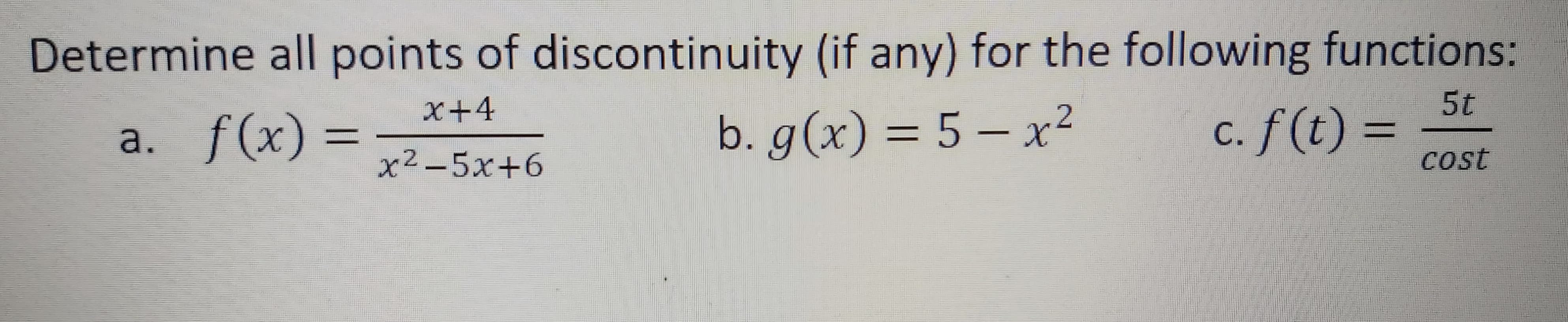 Answered Determine All Points Of Discontinuity Bartleby