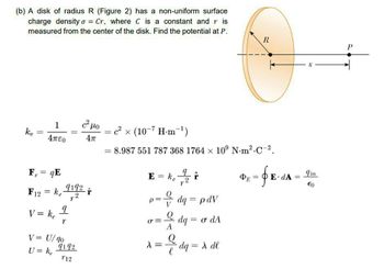 Answered B A Disk Of Radius R Figure 2 Has A Bartleby