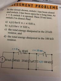 Answered In The Circuit Shown Switch 1 Has Been Bartleby