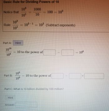 Answered Basic Rule For Dividing Powers Of Notice