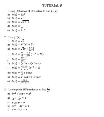 Answered Using Definition Of Derivative To Bartleby