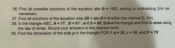 Answered 36 Find All Possible Solutions Of The Bartleby