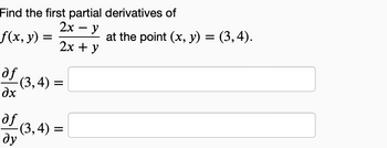 Answered Find The First Partial Derivatives Of Bartleby