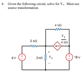 Answered En The Following Circuit Solve For Vx Bartleby