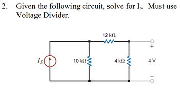 Answered Given The Following Circuit Solve For Bartleby