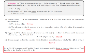 Answered Suppose That U Uk Are Subspaces Of Bartleby